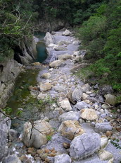 Creek bed of Toroka Gorge in Taiwan